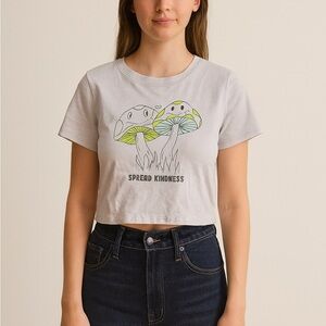 American Eagle Size Medium Light Purple Mushroom Crop Top